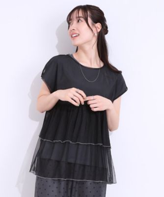 【２点セット】Ｔシャツ＋チュールトップス（２００２４３７９３０）