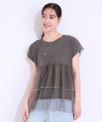【２点セット】Ｔシャツ＋チュールトップス（２００２４３７９３０）