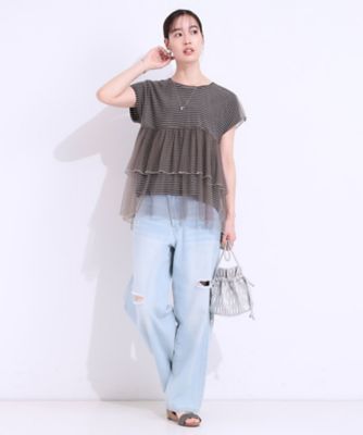 【２点セット】Ｔシャツ＋チュールトップス（２００２４３７９３０）