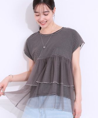 【２点セット】Ｔシャツ＋チュールトップス（２００２４３７９３０）