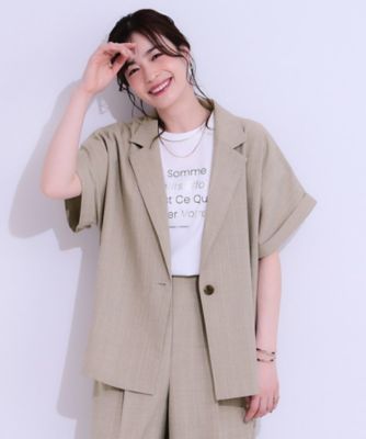 セットアップ可】麻調半袖ジャケット（2002438206） | SHOO