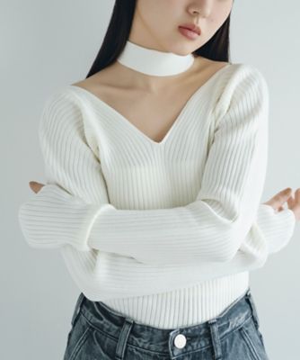 ＜CODE A (Women)＞ｏｐｅｎ　ｎｅｃｋ　ｂｏｗ　ｋｎｉｔ（２００２４３８７１７）