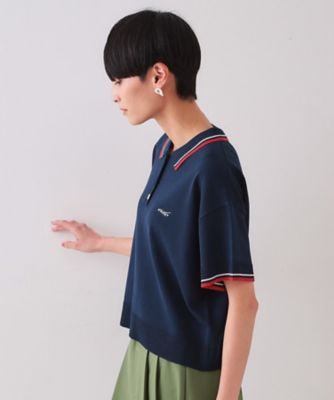 ロゴ刺繍ポロニット【洗濯機洗い可／抗ピル】（２００２４３９１５２）