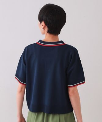 ロゴ刺繍ポロニット【洗濯機洗い可／抗ピル】（２００２４３９１５２）