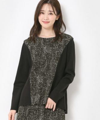 ＜CORDIER (Women)＞【Ｍ～４Ｌサイズ／セットアップ／洗える】セナプリントジャージプルオーバー（２００２４３９４９１）