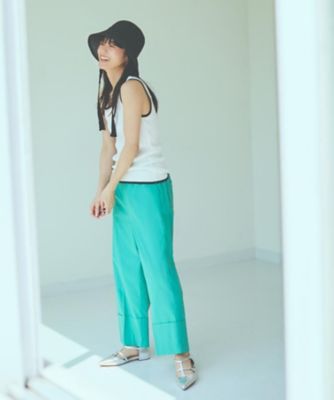 近藤千尋さん＆宮城舞さん着用】麻混ワイドパンツ／洗える