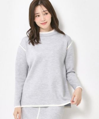 ＜CORDIER (Women)＞【セットアップ】ウールブレンド配色ラインプルオーバーニット（２００２４３９８４５）