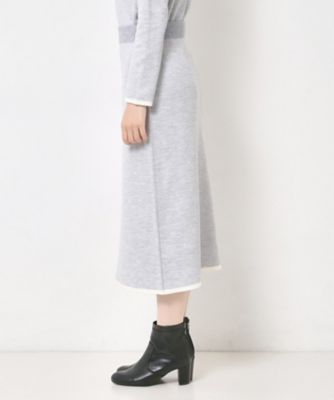 セットアップ】ウールブレンド配色ラインニットスカート