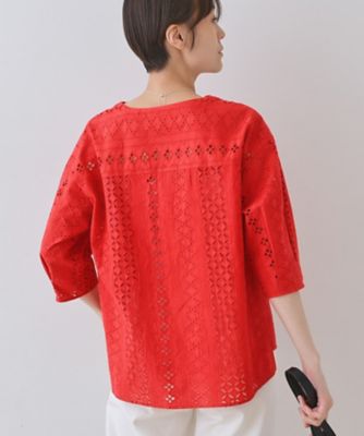 【刺繍／レース】スラッシュネックブラウス（２００２４３９８５８）