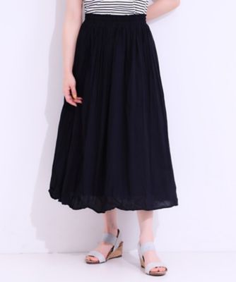 ナチュラルなシワ加工が大人見え エアリーロングスカート