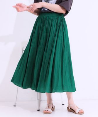 ナチュラルなシワ加工が大人見え エアリーロングスカート