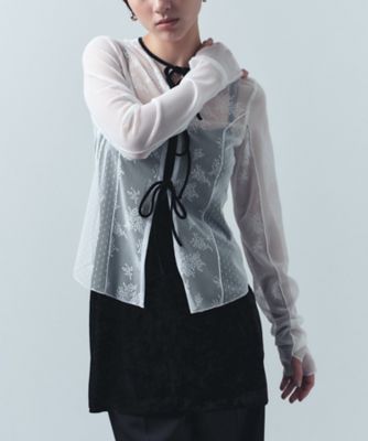 ｔｕｌｌｅ　ｌａｃｅ　ｒｉｂｂｏｎ　ｂｌｏｕｓｅ（２００２４４０２７０）