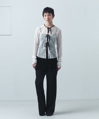 ｔｕｌｌｅ　ｌａｃｅ　ｒｉｂｂｏｎ　ｂｌｏｕｓｅ（２００２４４０２７０）
