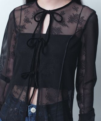 ｔｕｌｌｅ　ｌａｃｅ　ｒｉｂｂｏｎ　ｂｌｏｕｓｅ（２００２４４０２７０）