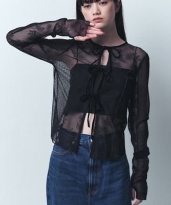 ｔｕｌｌｅ　ｌａｃｅ　ｒｉｂｂｏｎ　ｂｌｏｕｓｅ（２００２４４０２７０）