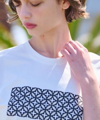 【接触冷感／ＵＶカット】バックブリーズテックオーバーラップサークルプリントＴシャツ（２００２４４０７０４）
