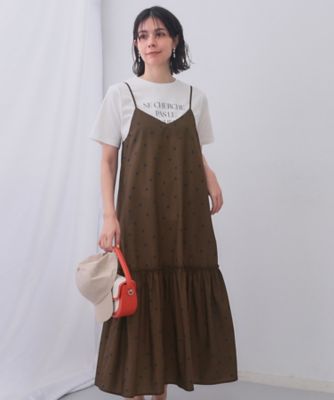 【SALE】OPAQUE.CLIP (Women)/オペークドットクリップ ドットプリントキャミワンピース(2002441337) チャ143 ワンピース・ドレス【三越伊勢丹/公式】