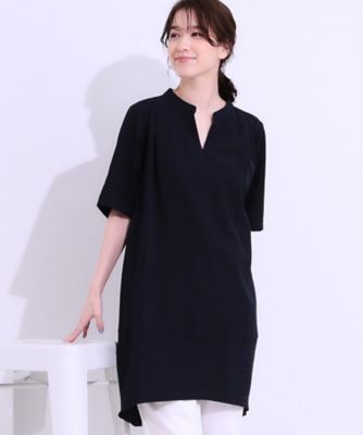 体型カバー【Ralph Lauren】黒 フレア チュニック カバーアップ 洗える】楽に体型カバー叶う チュニックワンピース