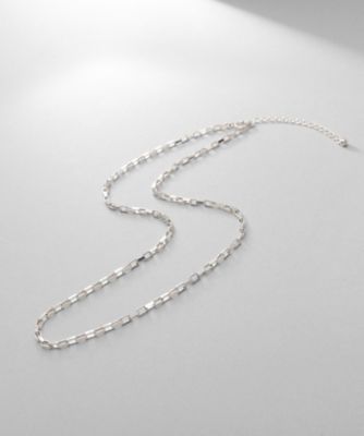 ＜COCOHNIK ONKITSCH (Women)＞シルバー　デザインチェーン　ボックスネックレスＳ（３８ｃｍ）（２００２４４３４２１）