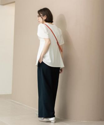 tシャツ 2WAY異素材ドッキングチューリップスリーブトップス「洗える」 レディース ELFRANK tシャツ 2WAY異素材ドッキングチューリップスリーブ