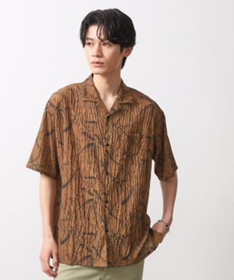THE SHOP TK (Men)/ザ ショップ ティーケー 総柄サッカー半袖シャツ　マシンウォッシャブル（２００２４４７４７９）