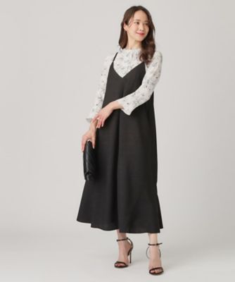 【洗える／日本製／裏なし／アジャスター調整可】多彩な着こなしができるキャミソールワンピース（２００２４６０８１４）