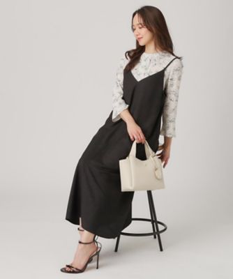 【洗える／日本製／裏なし／アジャスター調整可】多彩な着こなしができるキャミソールワンピース（２００２４６０８１４）