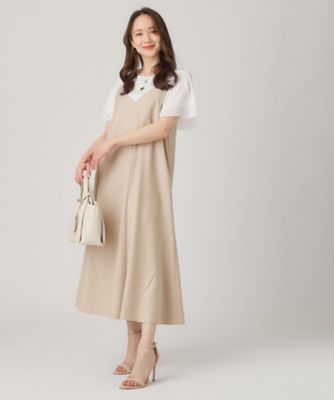 【洗える／日本製／裏なし／アジャスター調整可】多彩な着こなしができるキャミソールワンピース（２００２４６０８１４）
