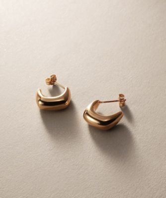 K10平板ひねり クロスフックピアス （ピアス・イヤリング