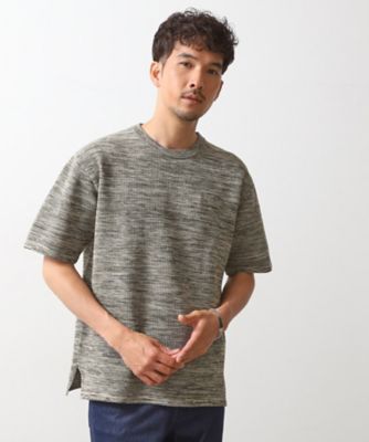 ＜THE SHOP TK (Men)＞メランジニット半袖Ｔシャツ（２００２４６１６０７）