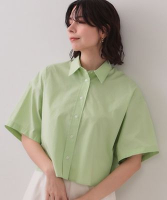 【SALE】OPAQUE.CLIP (Women)/オペークドットクリップ クロップドハーフスリーブシャツ(2002461617) グリーン020 トップス【三越伊勢丹/公式】