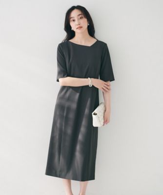 【きれいめ／上品／夏ワンピ】アシメネックワンピース（２００２４６１６５５）
