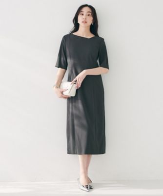 【きれいめ／上品／夏ワンピ】アシメネックワンピース（２００２４６１６５５）