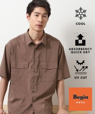 THE SHOP TK (Men)/ザ ショップ ティーケー 【Begin7月号掲載】クールファイバーダブルフラップ半袖シャツ 接触冷感/吸水速乾/UVケア/軽量/セットアップ可(2002462349)