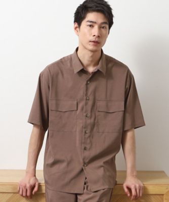 【Ｂｅｇｉｎ７月号掲載】クールファイバーダブルフラップ半袖シャツ　接触冷感／吸水速乾／ＵＶケア／軽量／セットアップ可（２００２４６２３４９）