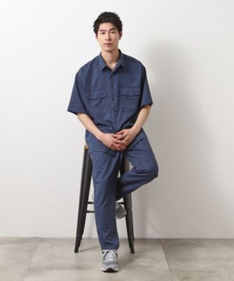 【Ｂｅｇｉｎ７月号掲載】クールファイバーダブルフラップ半袖シャツ　接触冷感／吸水速乾／ＵＶケア／軽量／セットアップ可（２００２４６２３４９）