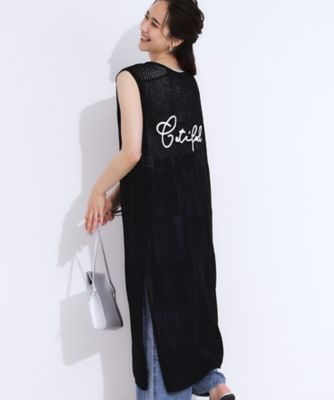 ＜SHOO LA RUE (Women)＞【前後２ＷＡＹ】リネンライクブークレ　パッチワーク風ニットワンピース（２００２４６２９１８）