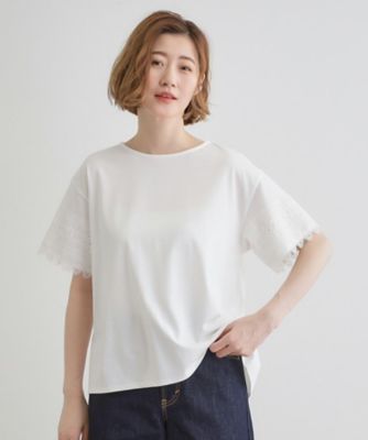 ＜GROVE (Women)＞レースプレーティングＴシャツ（２００２４６２９５１）