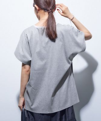 【洗える／汗ジミ防止】バイカラー＆アシメヘム　Ｔシャツ（２００２４６３０９７）