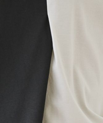 【洗える／汗ジミ防止】バイカラー＆アシメヘム　Ｔシャツ（２００２４６３０９７）