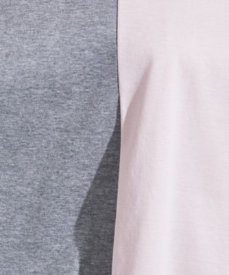 【洗える／汗ジミ防止】バイカラー＆アシメヘム　Ｔシャツ（２００２４６３０９７）