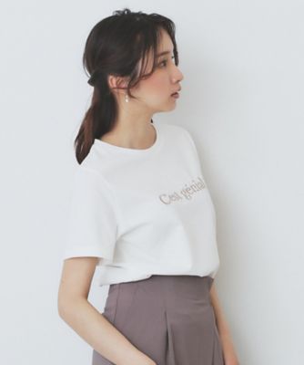 パール調刺繍ロゴＴシャツ【汗ジミ防止／吸水速乾／接触冷感／ＵＶケア／洗濯機洗い可】（２００２４６３６７２）