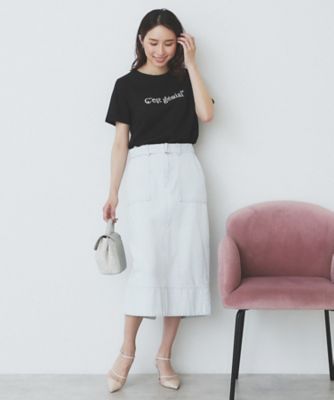 パール調刺繍ロゴＴシャツ【汗ジミ防止／吸水速乾／接触冷感／ＵＶケア／洗濯機洗い可】（２００２４６３６７２）