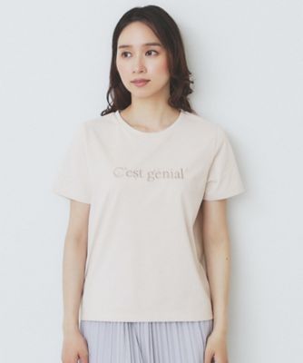 パール調刺繍ロゴＴシャツ【汗ジミ防止／吸水速乾／接触冷感／ＵＶケア／洗濯機洗い可】（２００２４６３６７２）