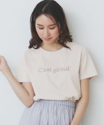 パール調刺繍ロゴＴシャツ【汗ジミ防止／吸水速乾／接触冷感／ＵＶケア／洗濯機洗い可】（２００２４６３６７２）