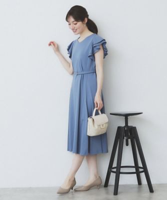   Vネック フレア ワンピース FREAK'S STORE/別注 ZERO-TEX Vネックフレアシップワンピース