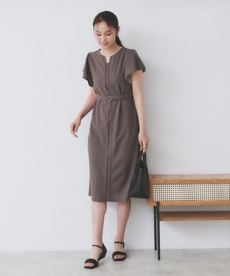 S－3Lサイズ》フリルスリーブワンピース【洗濯機洗い可