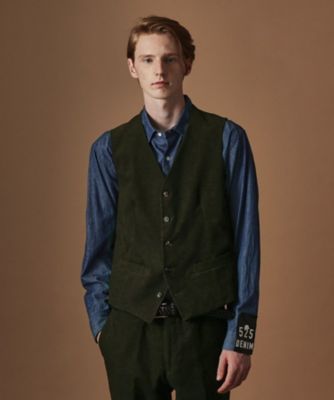 TAKEO KIKUCHI (Men)/タケオキクチ【Sサイズ~】ドビーキャラメルコールベスト(2002464624) カーキ028 【三越伊勢丹/公式】