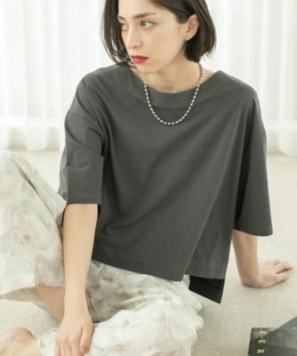 OPAQUE.CLIP (Women)/オペークドットクリップ ボートネックショートＴシャツ【洗濯機洗い可】（２００２４６４７８９）