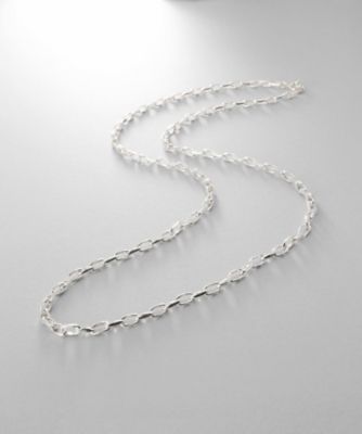 ＜COCOHNIK ONKITSCH (Women)＞シルバー　デザインチェーン　ニュアンスケーブルネックレス（５５ｃｍ）（２００２４６５２９１）